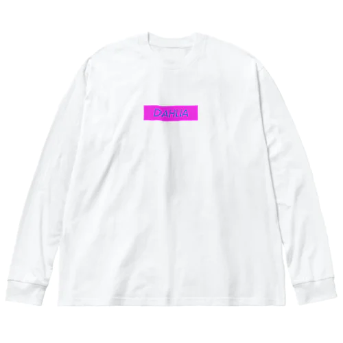 DAHLIA LOGO PINK&BLUE Big Long Sleeve T-Shirt