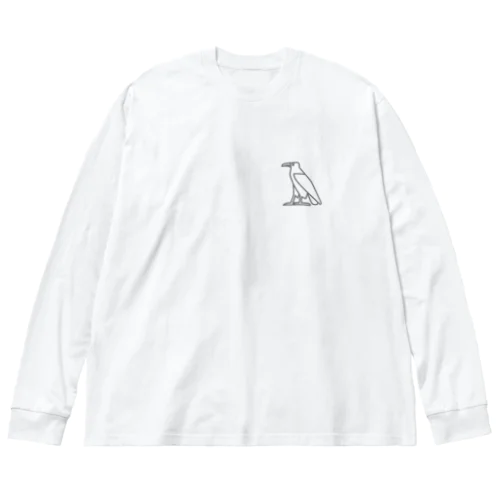 ヒエログリフ　エジプトハゲワシ（ワンポイント　グレー） Big Long Sleeve T-Shirt