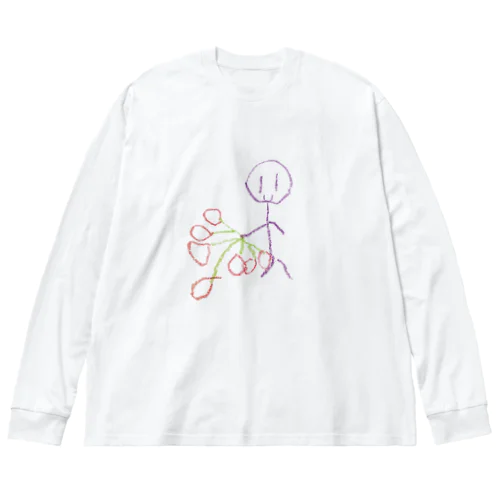 4歳児の絵グッズ ビッグシルエットロングスリーブTシャツ