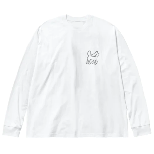 アナトリア象形文字　スフィンクス（ワンポイント　グレー） Big Long Sleeve T-Shirt