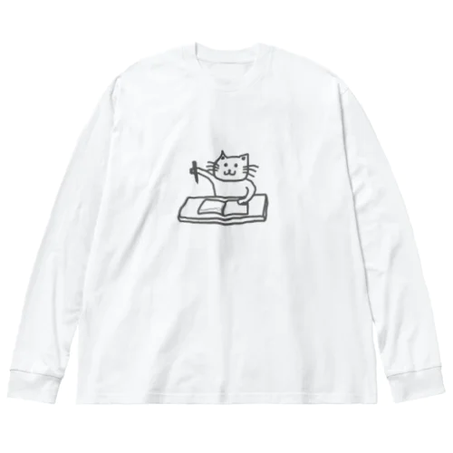 ちゃんとやってる猫 ビッグシルエットロングスリーブTシャツ