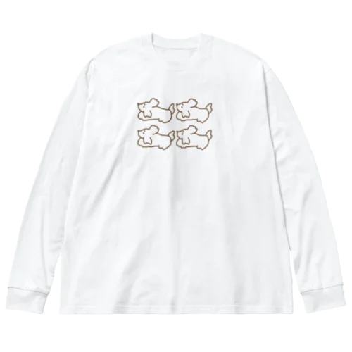 ４ひきのぱぴちゃん ビッグシルエットロングスリーブTシャツ