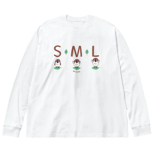 スズメがちゅん SMLTシャツ Big Long Sleeve T-Shirt