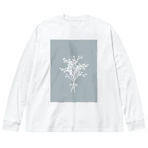 かすみ草ブーケ くすみブルーグリーン Big Long Sleeve T-Shirt