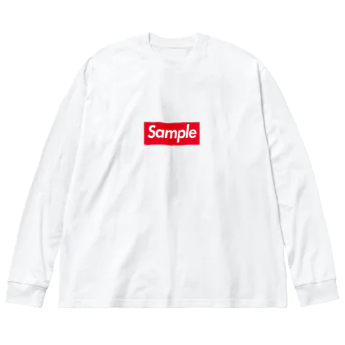 Sample -Red Box Logo- ビッグシルエットロングスリーブTシャツ