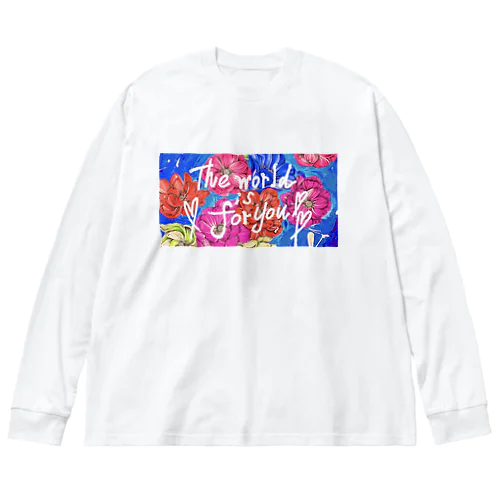 flower heart2021A-3 ビッグシルエットロングスリーブTシャツ