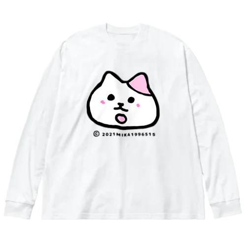 職なし辛いにゃ ビッグシルエットロングスリーブTシャツ