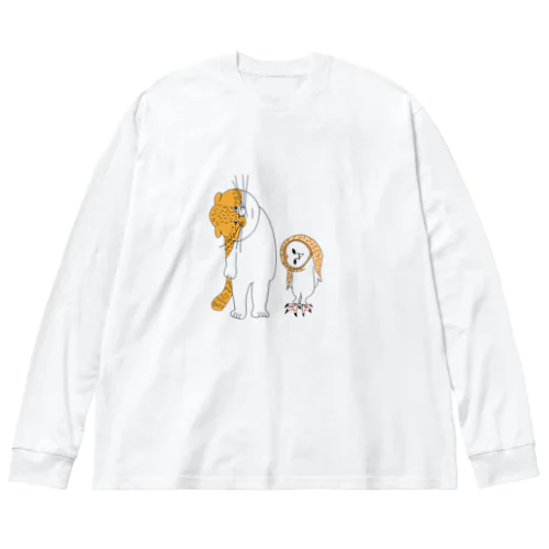 ネコとメンフクロウ Big Long Sleeve T-Shirt