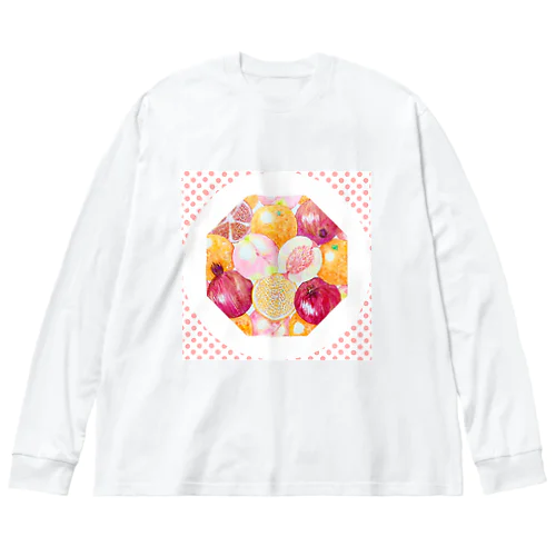 幸運を呼ぶスピリチュアルフルーツ☆「三柑の実」&水玉 Big Long Sleeve T-Shirt