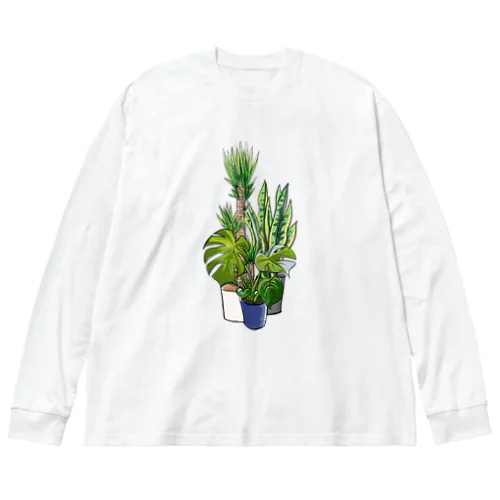 観葉植物3種盛り ビッグシルエットロングスリーブTシャツ