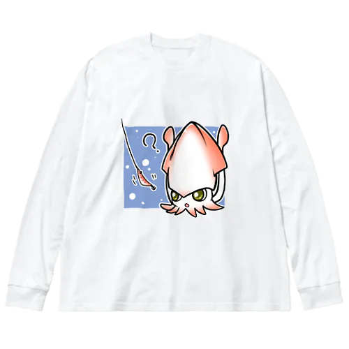 エギ見るイカ ビッグシルエットロングスリーブTシャツ