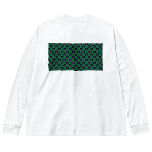 孔雀柄パターン ビッグシルエットロングスリーブTシャツ