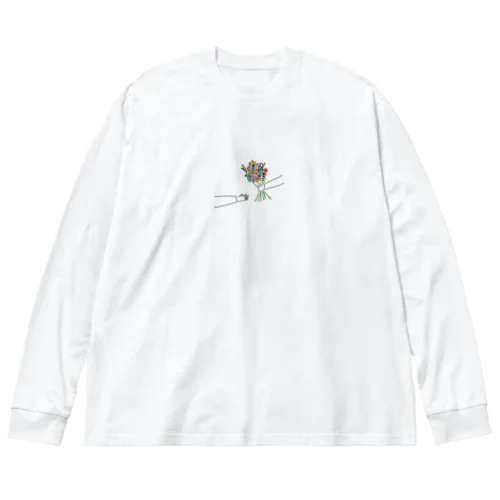 ズッキーニと花束 ビッグシルエットロングスリーブTシャツ