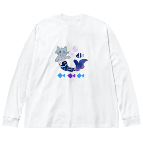 マーメイドキャット Big Long Sleeve T-Shirt