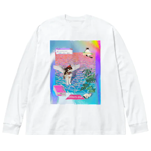 vintage vaporwave ビッグシルエットロングスリーブTシャツ