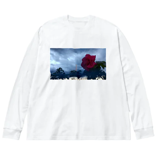 曇り空に咲く ビッグシルエットロングスリーブTシャツ