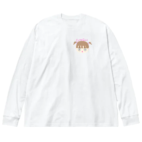 ぱちくりキュートガール ビッグシルエットロングスリーブTシャツ