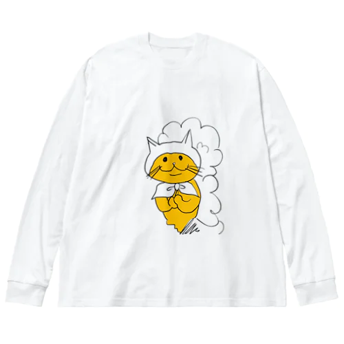 忍者猫 ビッグシルエットロングスリーブTシャツ