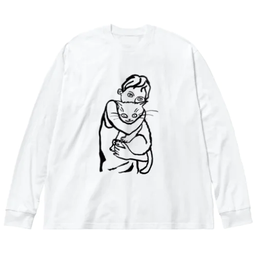 ニャンコ吸っとけ（白猫） Big Long Sleeve T-Shirt