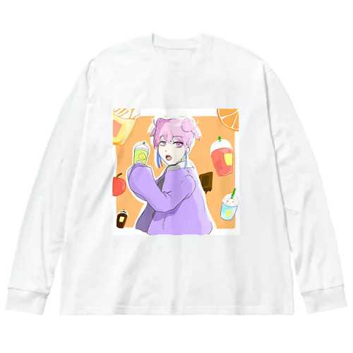 フラペチーノ大好き女の子 ビッグシルエットロングスリーブTシャツ