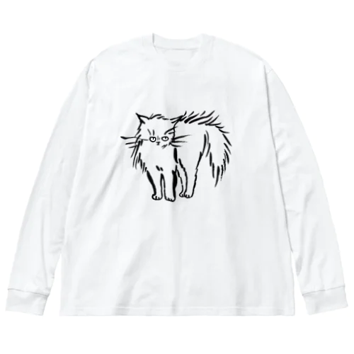 怒ってます（白猫） Big Long Sleeve T-Shirt