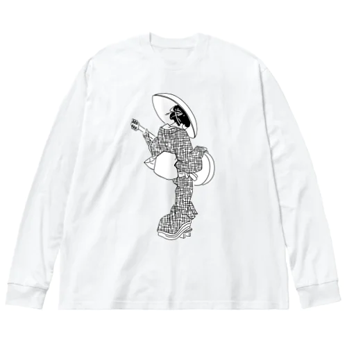 ギターを持った夜鷹　守貞謾稿　浮世絵　錦絵　かわいい　おしゃれ　かっこいい　すっきり Big Long Sleeve T-Shirt