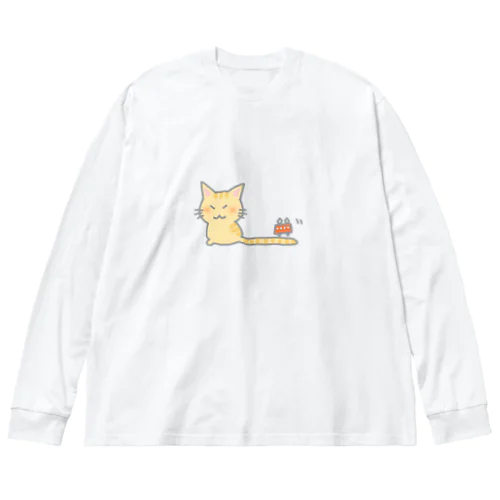 電車猫さん ビッグシルエットロングスリーブTシャツ