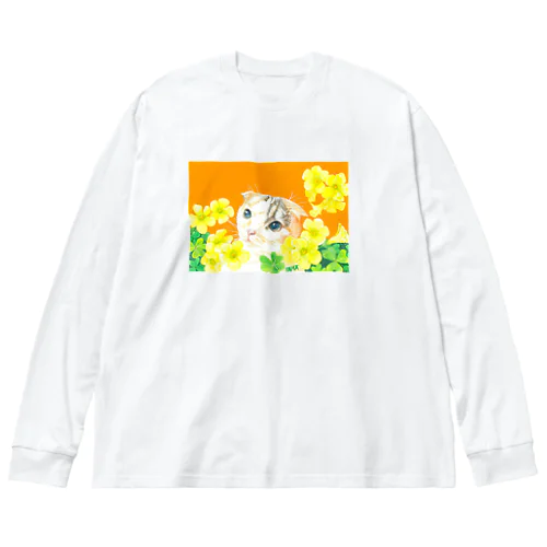 オキザリスとねこ ビッグシルエットロングスリーブTシャツ