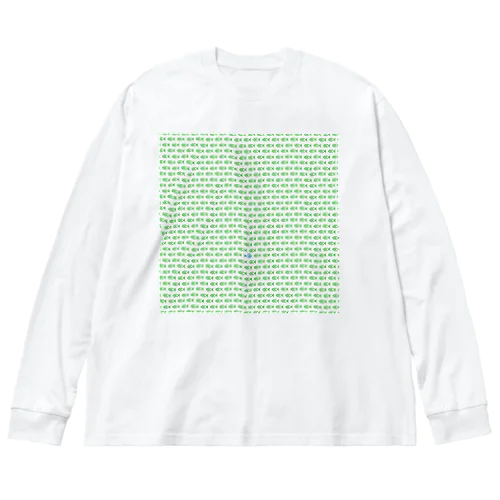 魚玉模様 グリーン Big Long Sleeve T-Shirt