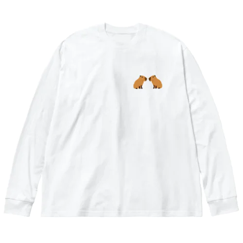 向き合うカピバラ ビッグシルエットロングスリーブTシャツ