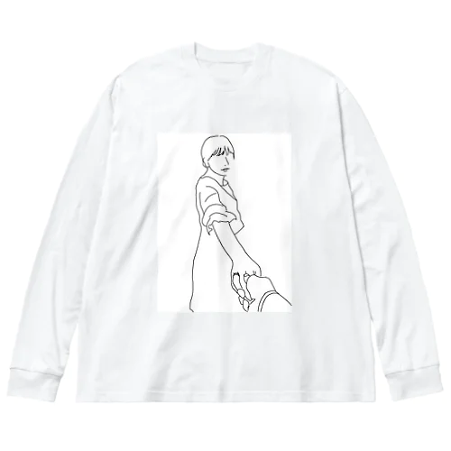 カップル　彼氏目線　背中無し Big Long Sleeve T-Shirt