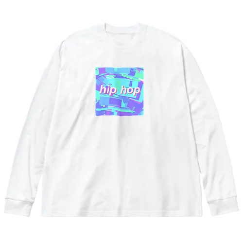 hip hop(blue) ビッグシルエットロングスリーブTシャツ