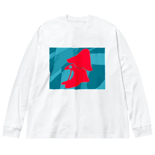 わたがしデザイン（青・赤） Big Long Sleeve T-Shirt