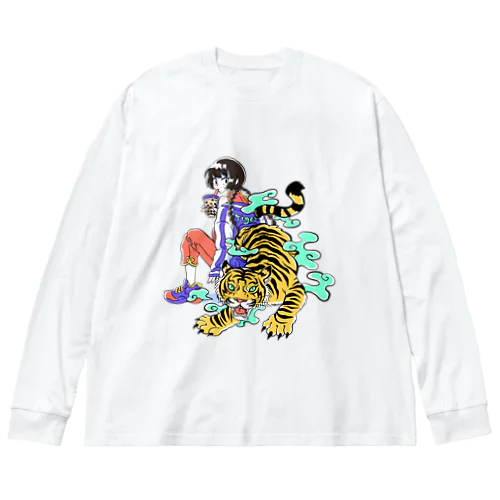 スカジャンチャイナ娘(虎) Big Long Sleeve T-Shirt