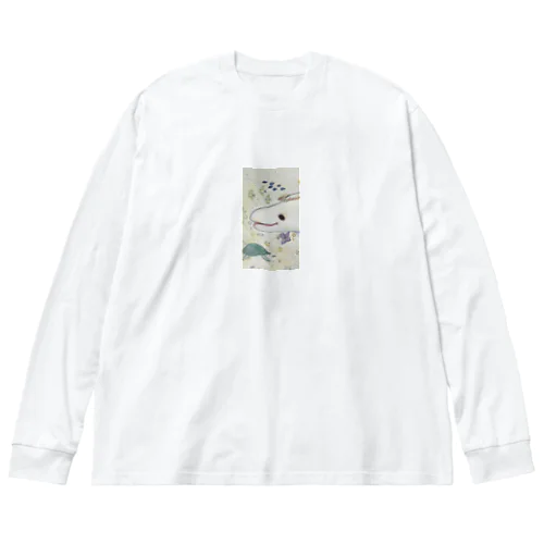 白いるかの深海世界 ビッグシルエットロングスリーブTシャツ