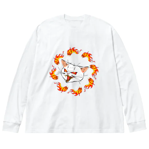 化け猫 ビッグシルエットロングスリーブTシャツ