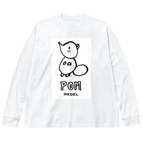 しあわせの白い狸のポン(手描きver.) Big Long Sleeve T-Shirt