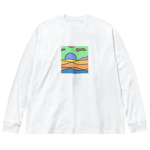 背景 ビッグシルエットロングスリーブTシャツ