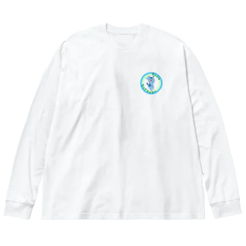 招き猫(青)Come fortune Big Long Sleeve T-Shirt