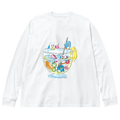 ペンギンとフルーツサワー ビッグシルエットロングスリーブTシャツ