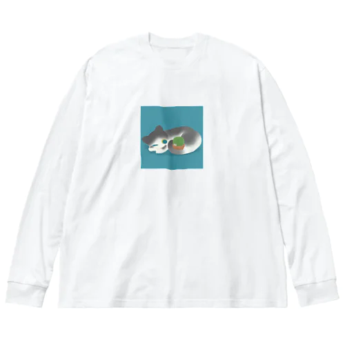 こねことサボテンくん ビッグシルエットロングスリーブTシャツ