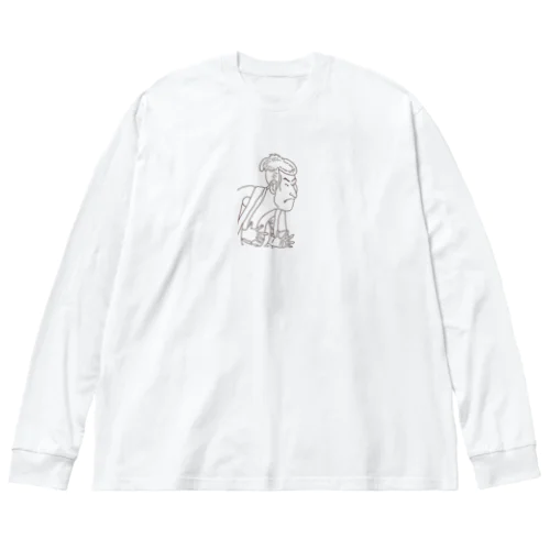 しゃらくん。線画バージョン ビッグシルエットロングスリーブTシャツ