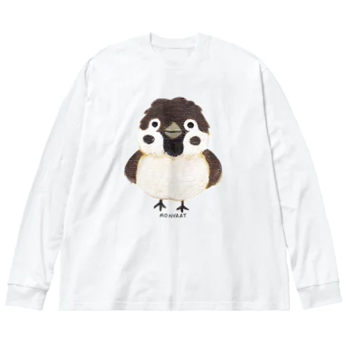 スズメがちゅん L ビッグシルエットロングスリーブTシャツ