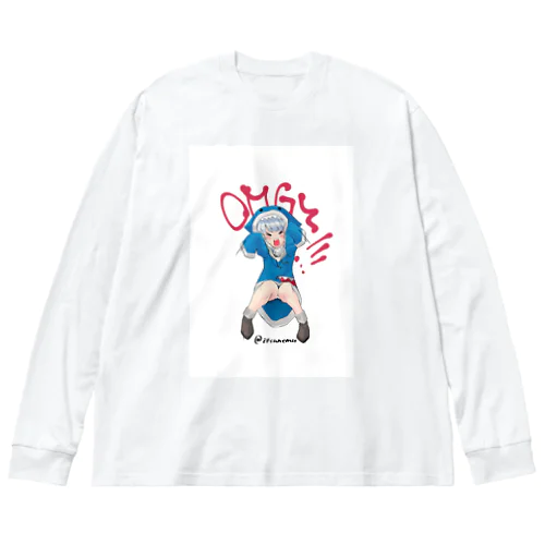 サメイラスト ビッグシルエットロングスリーブTシャツ