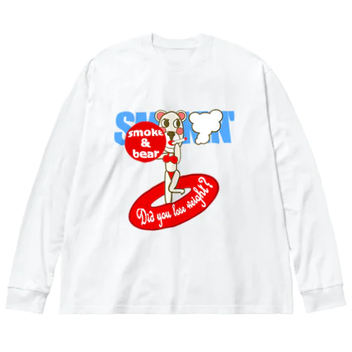 セクシーモクモックマinビーチ 白 ビッグシルエットロングスリーブTシャツ