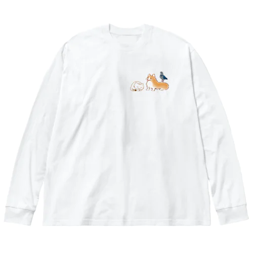 幸せな動物Tシャツ Big Long Sleeve T-Shirt