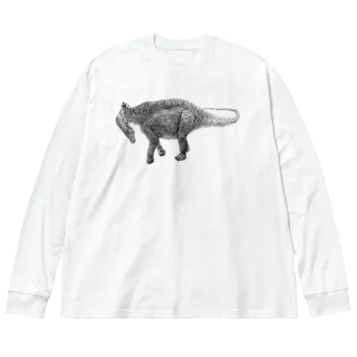 Amargasaurus（白黒） ビッグシルエットロングスリーブTシャツ