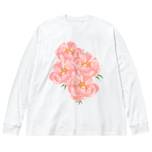 シャクヤクの花束 ビッグシルエットロングスリーブTシャツ