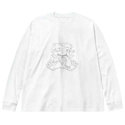 シャムドラゴンちゃん(モノクロ) Big Long Sleeve T-Shirt