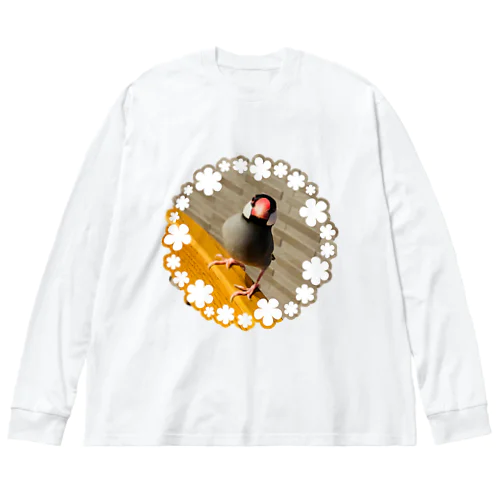 文鳥のはるさめちゃん 루즈핏 롱 슬리브 티셔츠